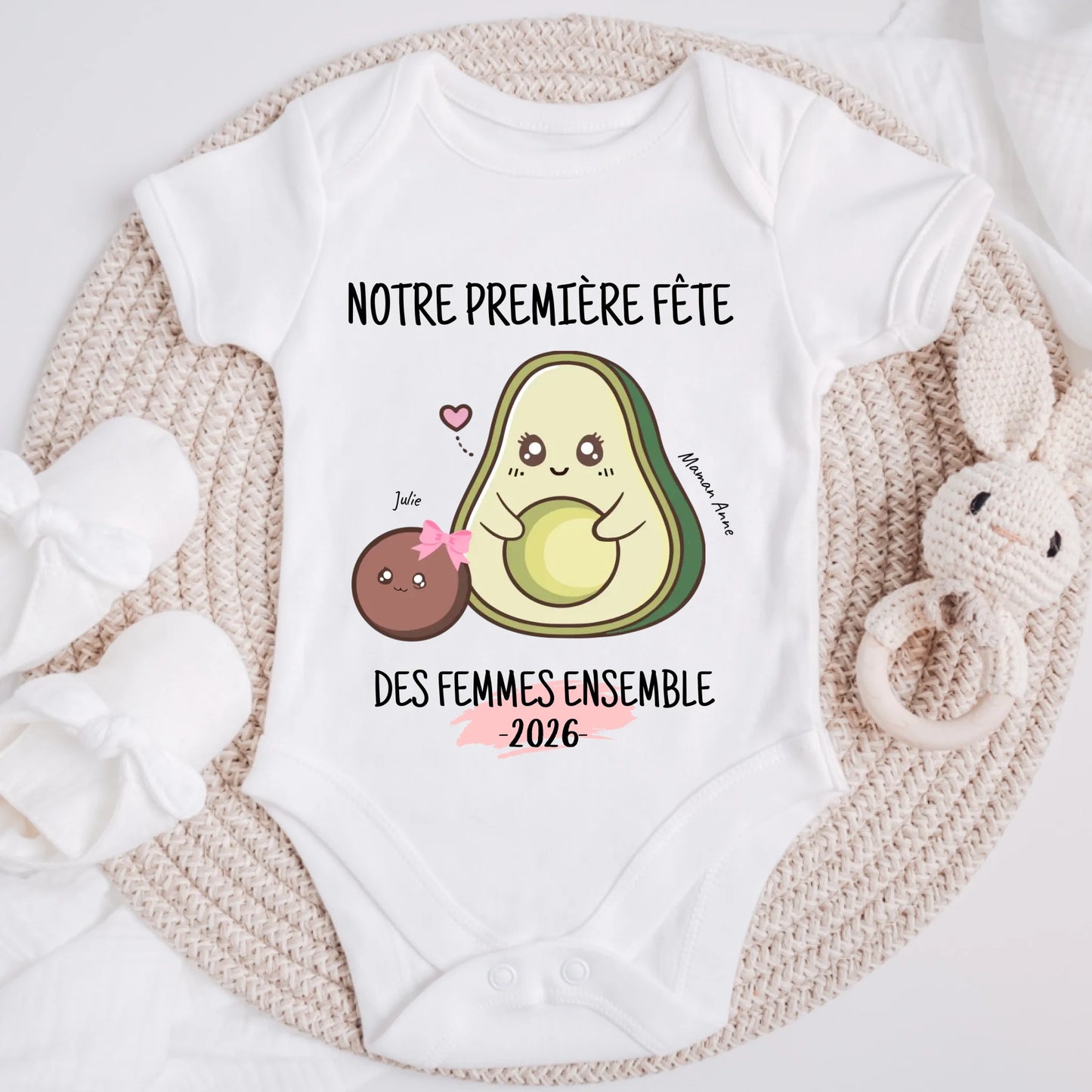 T-shirt personnalisé pour maman et fille avec motif avocat – Cadeau pour la Fête des Femmes #2481