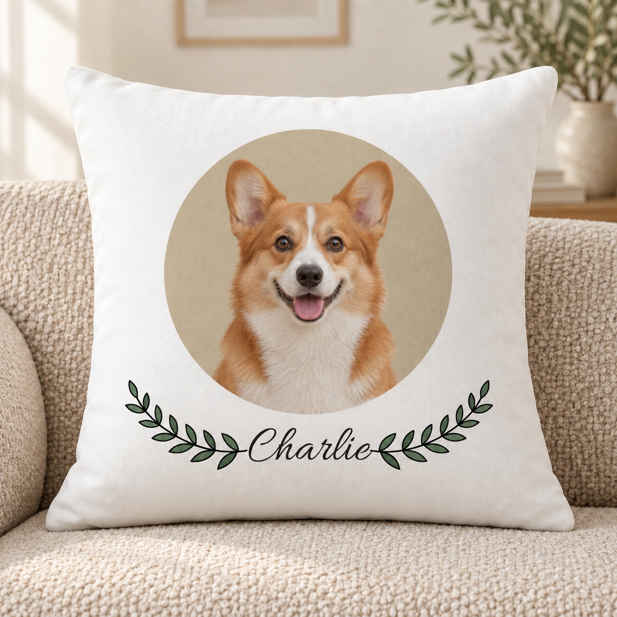 Coussin avec photo de chien/chat - Personnalisé #85063 — mockup cmu5jqa3m00bcrwv548p5cmyn